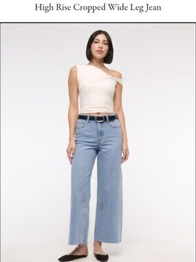 Abercrombie & Fitch High Rise Cropped Wide Leg Jean 24L